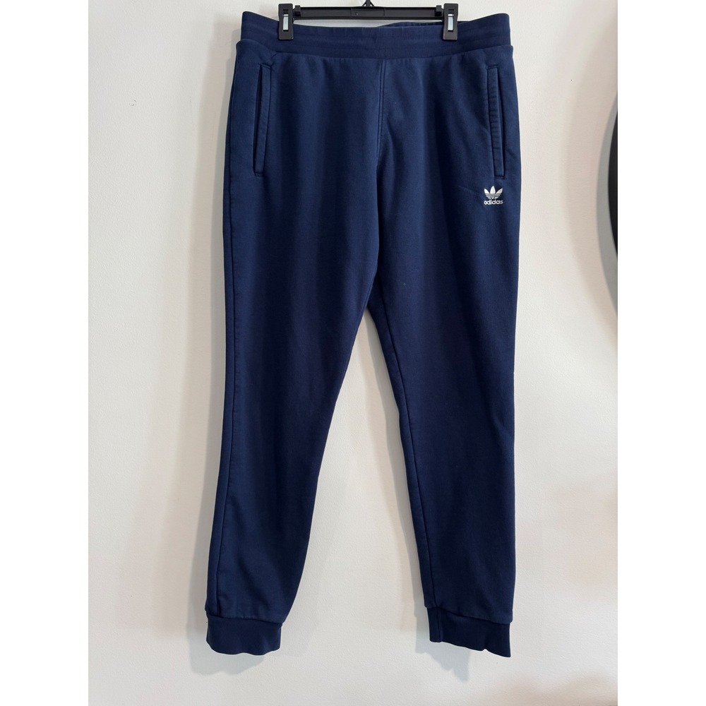 Adidas Originals Trefoil Sweatpants Mens XL Navy Blue Zipper Pockets
